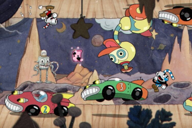 Screenshot do jogo Cuphead.