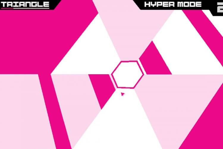 Screenshot do jogo Super Hexagon.