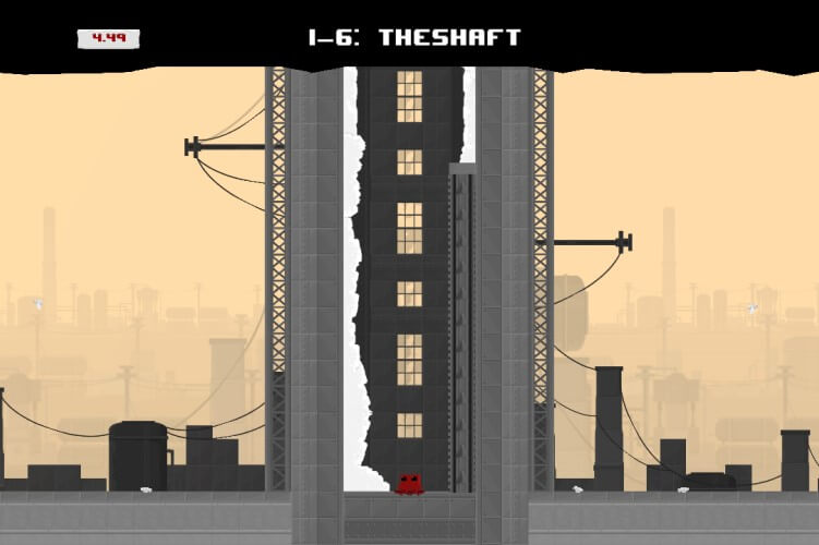 Screenshot do jogo Super Meat Boy.