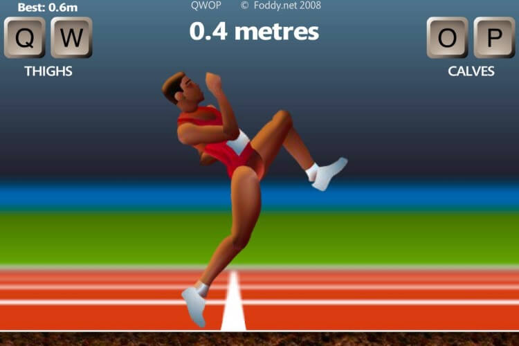 Screenshot do jogo QWOP.