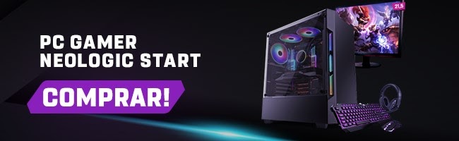 Banner para a página de PCs gamer Neologic Start no site da Shopinfo.