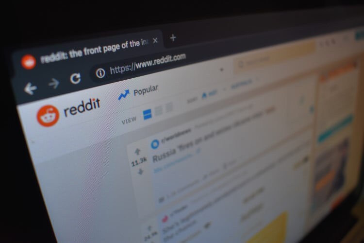 Página principal do Reddit.