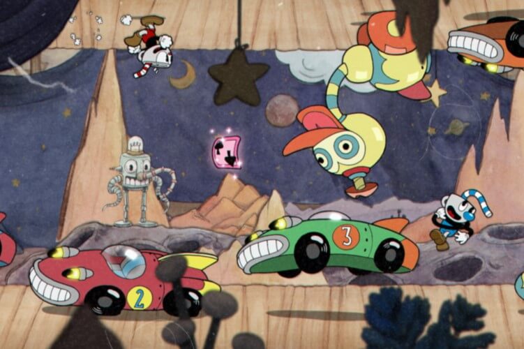 Screenshot do jogo Cuphead.