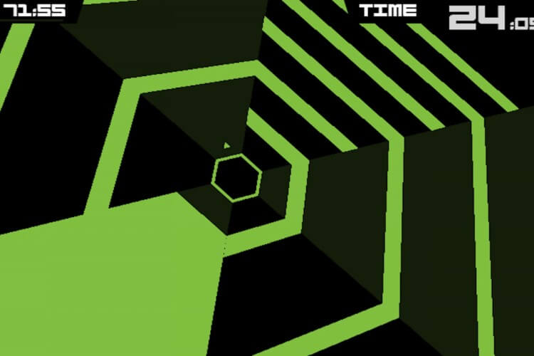 Screenshot do jogo Super Hexagon.