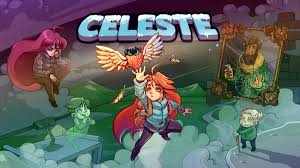 Personagens do jogo Celeste em cena colorida.