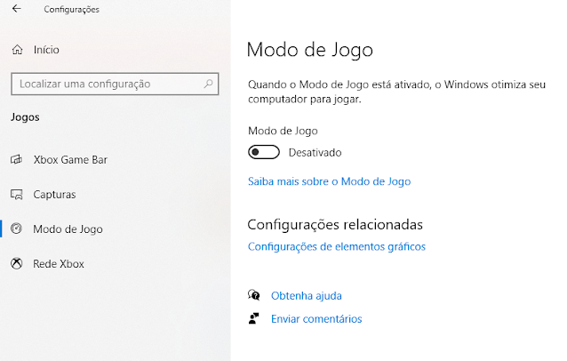 modo de jogo do windows