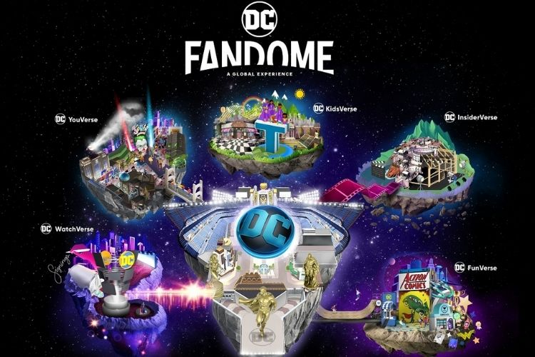 arte da DC com os multiversos da DC FanDome