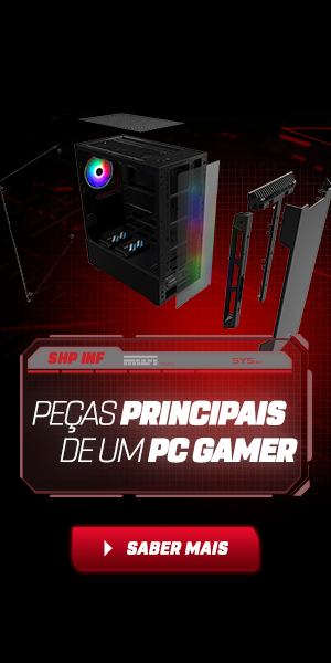 Banner preto e vermelho com os componentes de pc gamer