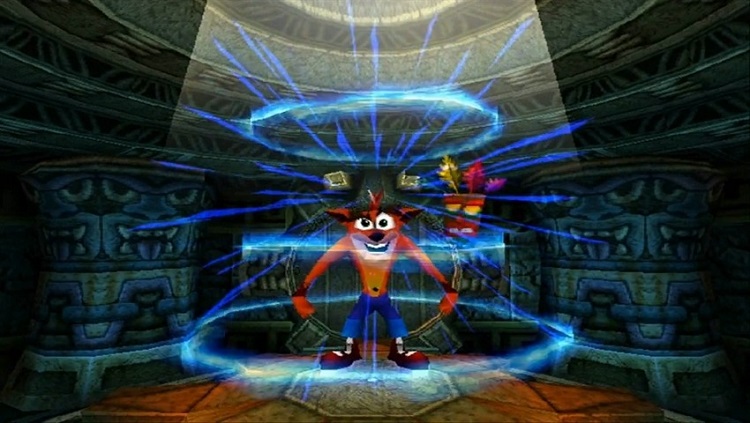 Crash entrando em uma fase no jogo 2.