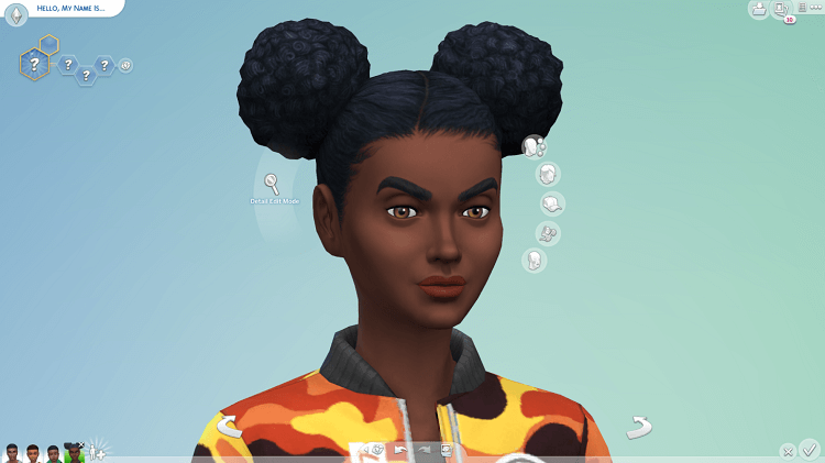 Imagem de um sims negro com cabelo estiloso.