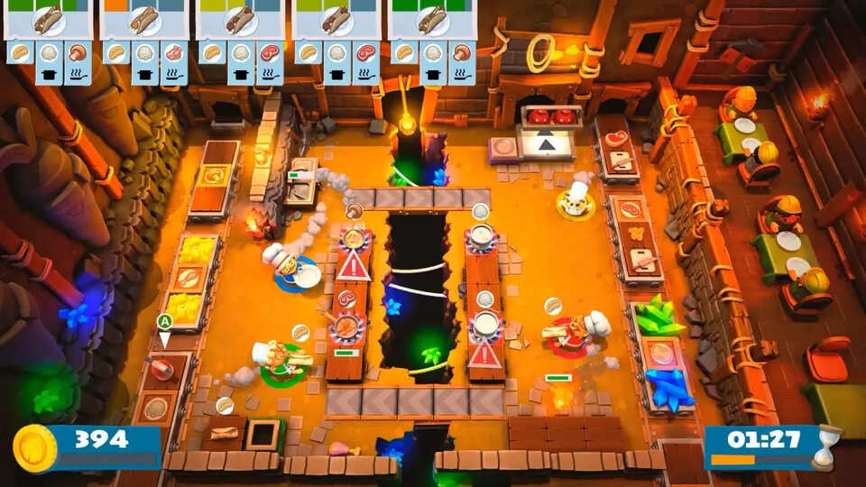 screenshot do jogo coop Overcooked 2