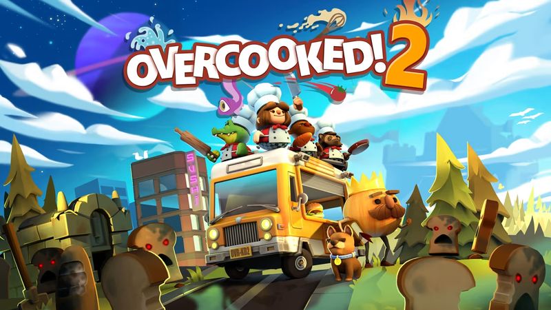 Imagem promocional do jogo para jogar com a namorada Overcooked 2