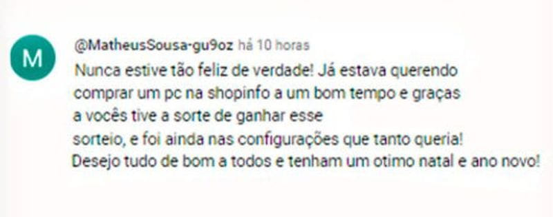 comentário de um cliente satisfeito com a sua experiência do PC neologic