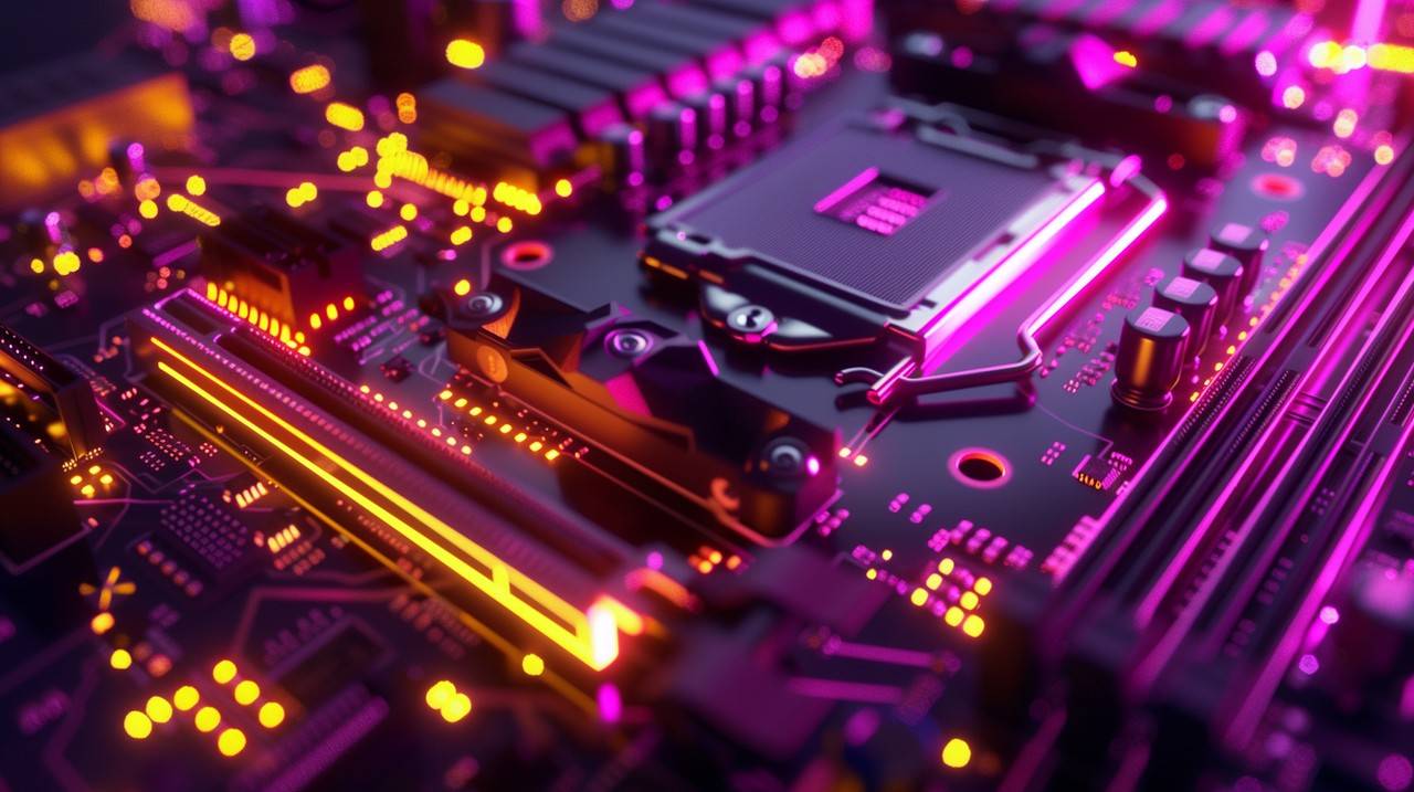 neon motherboard background