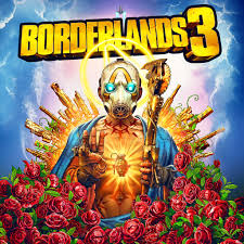 Personagem de Borderlands 3 com rosas ao fundo