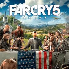 Capa do jogo Far Cry 5 com personagens e fundo montanhoso
