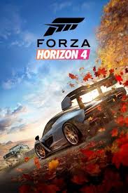 Capa do jogo Forza Horizon 4 com carros e natureza