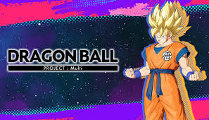 Personagem Goku do anime Dragon Ball em fundo colorido
