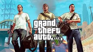 Personagens de Grand Theft Auto V em ação