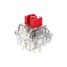 Interruptor elétrico transparente com botão vermelho
