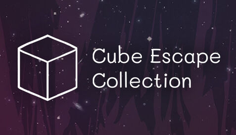 Logo da coleção Cube Escape em fundo estrelado