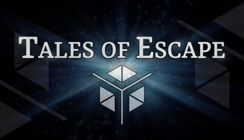 Logo do jogo Tales of Escape em fundo escuro
