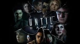 Personagens do jogo Until Dawn em fundo quebrado