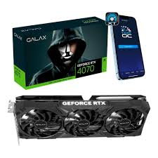 Galax Nvidia Geforce RTX 4070 12GB GDDR6x Placa de vídeo GeForce RTX 4070 com smartphone.