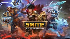 Personagens do jogo Smite em ação com armas e poderes.