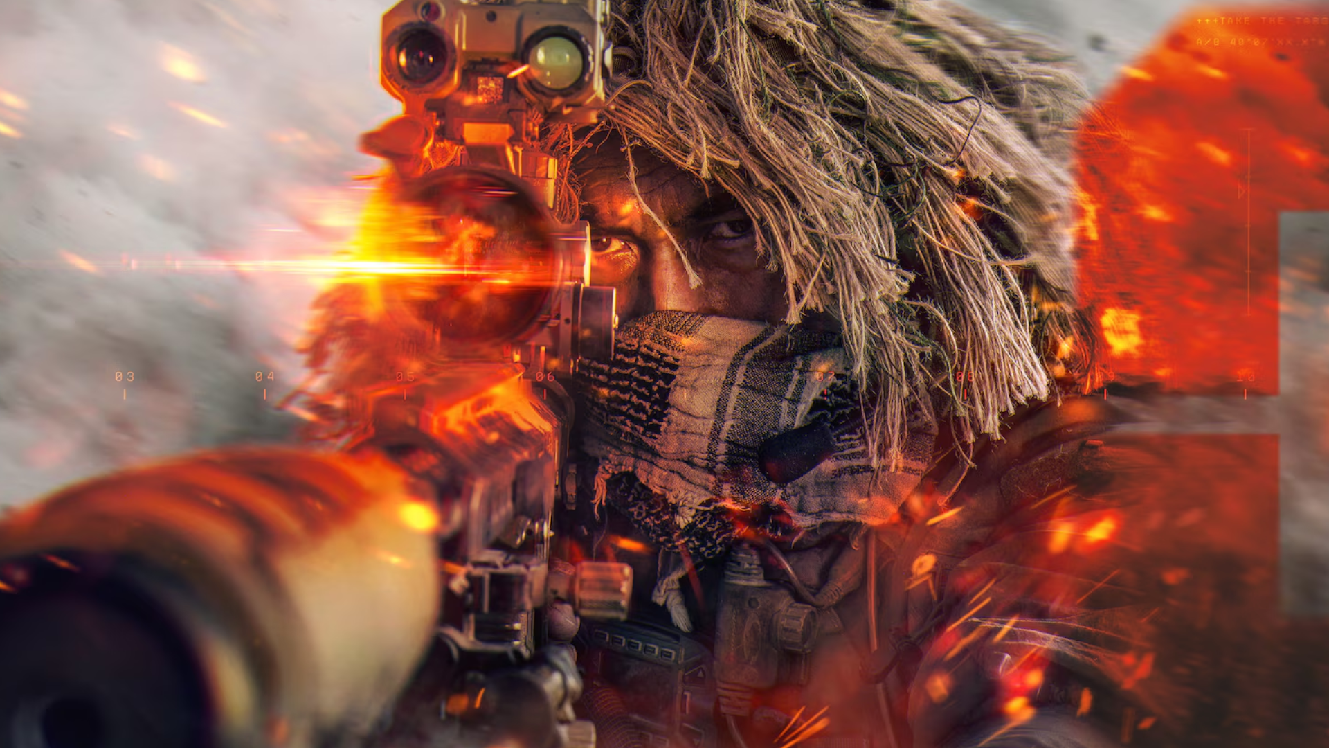 Soldado em combate em cenário dinâmico de Battlefield 6 com destruição e clima extremo